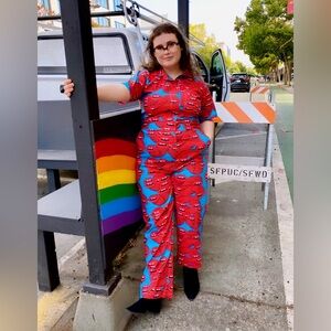 Nooworks Magic Mouths print Coverall / Jumpsuit Size L